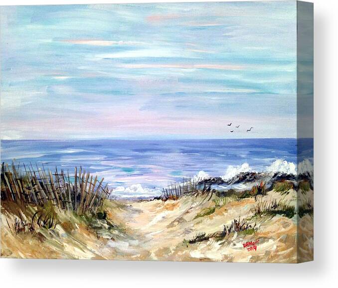 Beach Painting Canvas Print featuring the painting Where the Waves Are by Dorothy Maier