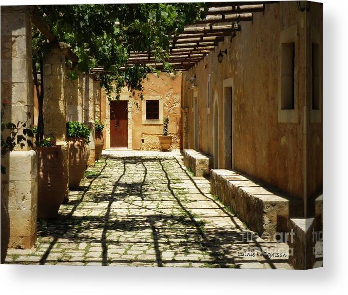 Monks' Private Quarters Canvas Print featuring the photograph A Place of Prayer and Meditation by Lainie Wrightson