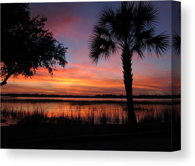 Sunset Canvas Print featuring the photograph A Ribbon of Hope by Joetta Beauford