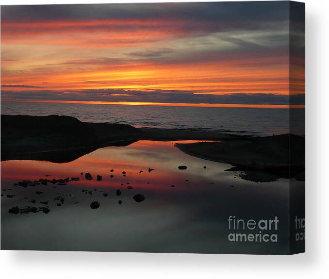 Lake Canvas Print featuring the photograph A River Runs Into It by Jim Simak