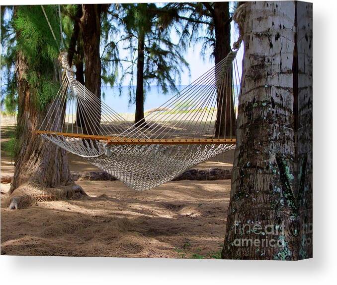 Hammock Canvas Print featuring the photograph A Snooze by the Ocean by Mary Deal