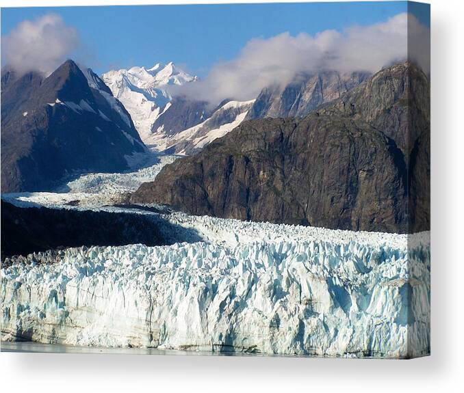 Landscape Canvas Print featuring the photograph A Sunny Day in Glacier Bay Alaska by Annika Farmer