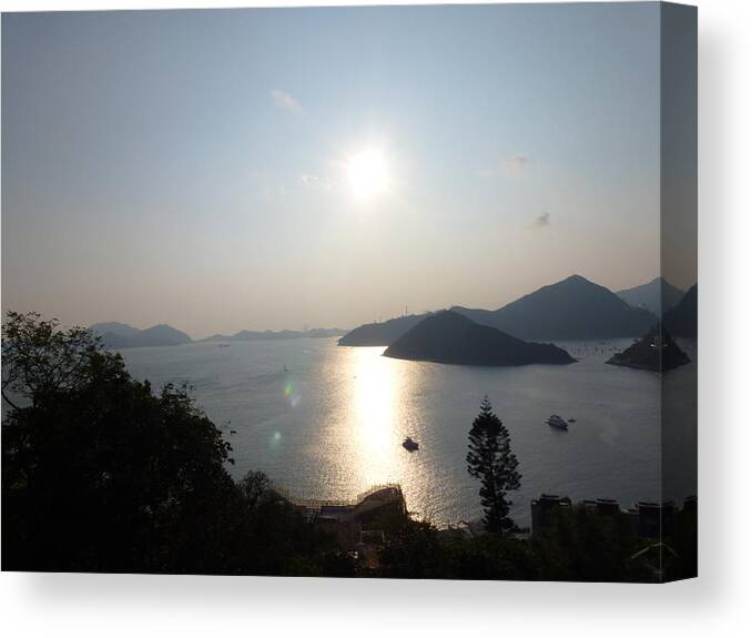 Landscape Hong Kong Island Water Canvas Print featuring the photograph A View To View by Catherine Laydon