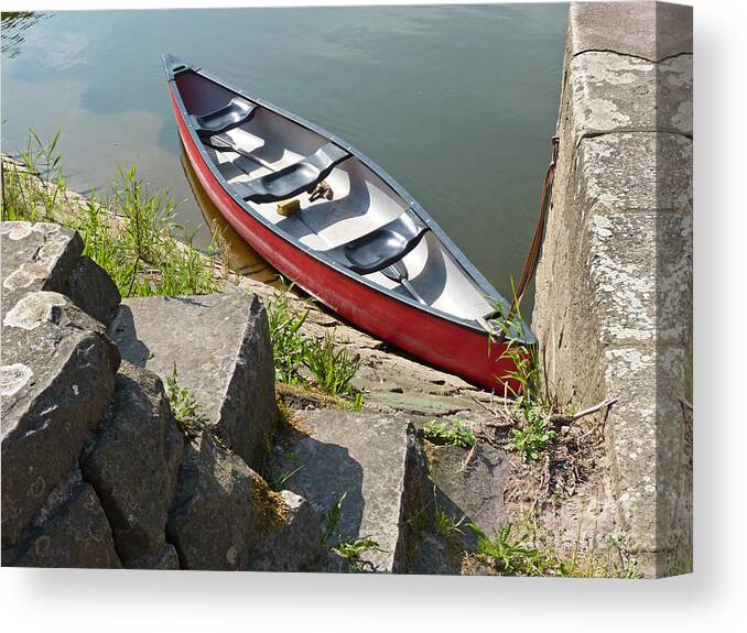 Abandoned Canvas Print featuring the photograph Abandoned Boat At The Quay by Eva-Maria Di Bella