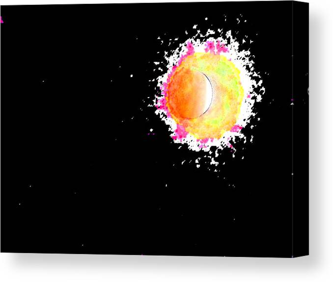Moon Canvas Print featuring the digital art Abstract Of Eclipse by Eric Forster