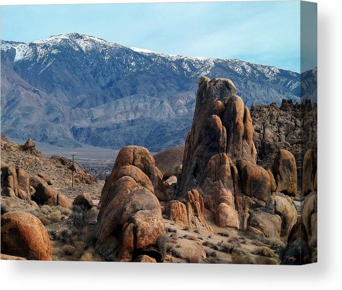 Inyo Mountains Canvas Print featuring the photograph Across Owens Valley - U.S. Highway 395 by Glenn McCarthy Art and Photography