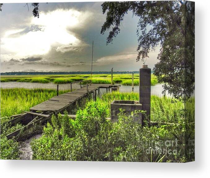 Beaufort South Carolina Canvas Print featuring the photograph Across the River by Patricia Greer