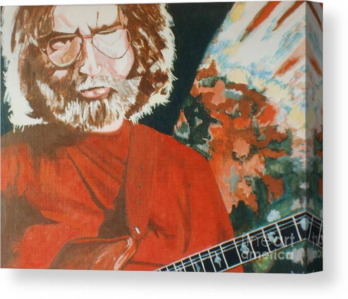 Jerry Garcia Canvas Print featuring the painting Acrylic Jerry by Stuart Engel