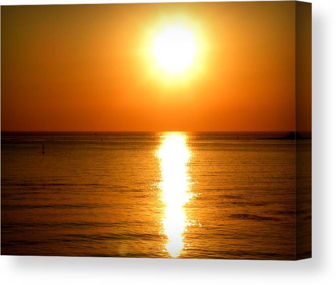 Aegean Sunset Canvas Print featuring the photograph Aegean Sunset by Micki Findlay