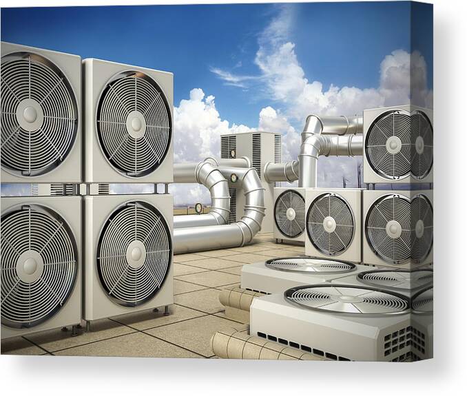 Cool Attitude Canvas Print featuring the photograph Air conditioning system by Adventtr