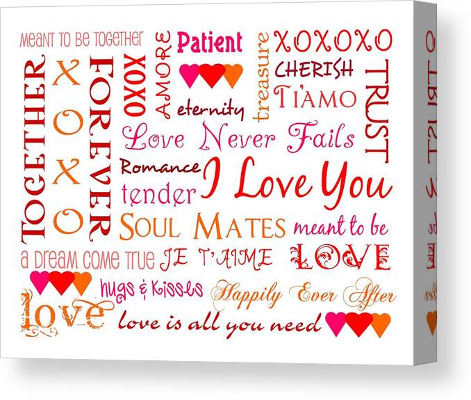 Art Canvas Print featuring the digital art All the Colors of Love by Jaime Friedman