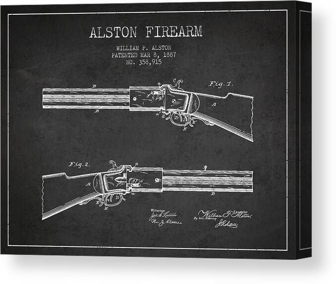 Details about   Shotgun Patent Alston Rifle Patent Art Print Man Cave Firearm 1887 Blueprint 