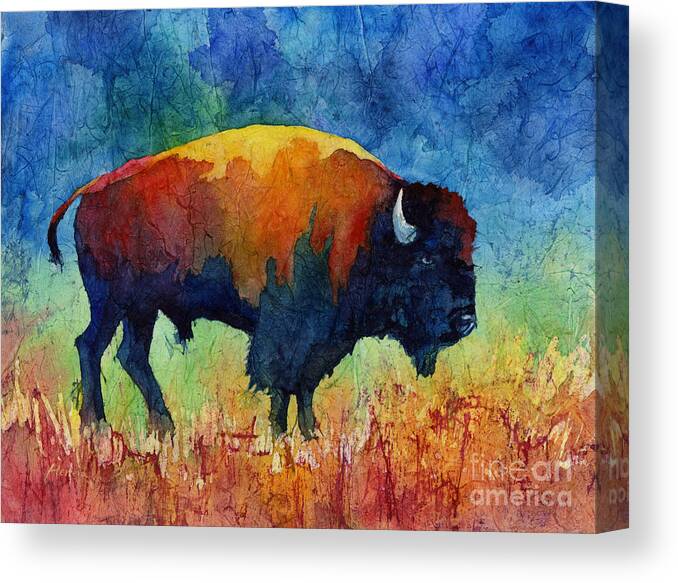 Bison Canvas Print featuring the painting American Buffalo II by Hailey E Herrera