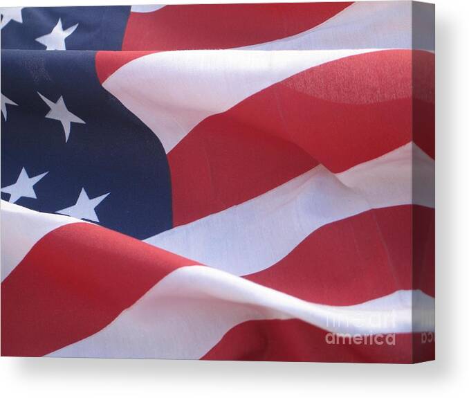 Photograph Canvas Print featuring the photograph American Flag  by Chrisann Ellis