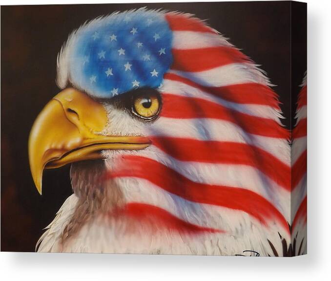 Eagle Canvas Print featuring the painting American Pride by Darren Robinson