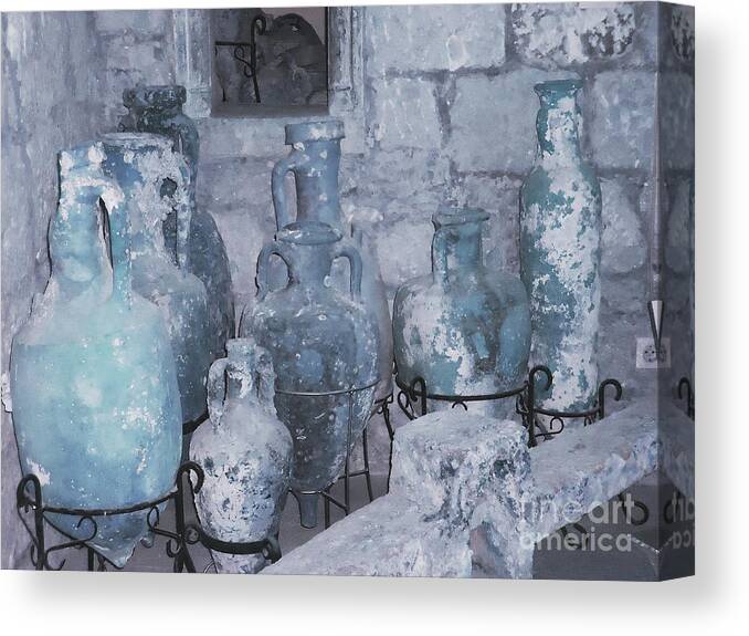 Amphora Canvas Print featuring the photograph Amphora in Blue by Ann Johndro-Collins