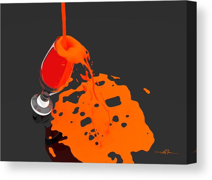 Splash Canvas Print featuring the digital art An Orange Dream by William Ladson