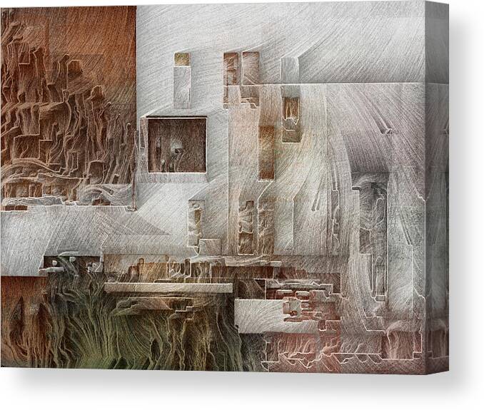 Digital Canvas Print featuring the digital art Ancient City 1 by David Hansen