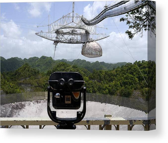 Richard Reeve Canvas Print featuring the photograph Arecibo Observatory - Watching Us Watching Them by Richard Reeve