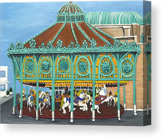 Carousel Canvas Print featuring the painting Asbury Park Carousel III by Norma Tolliver