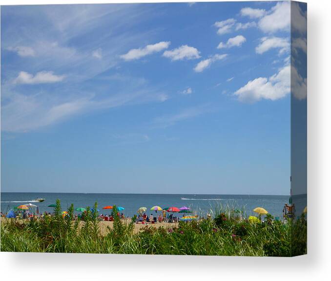 Summer Canvas Print featuring the photograph At the beach 2 by Ellen Paull