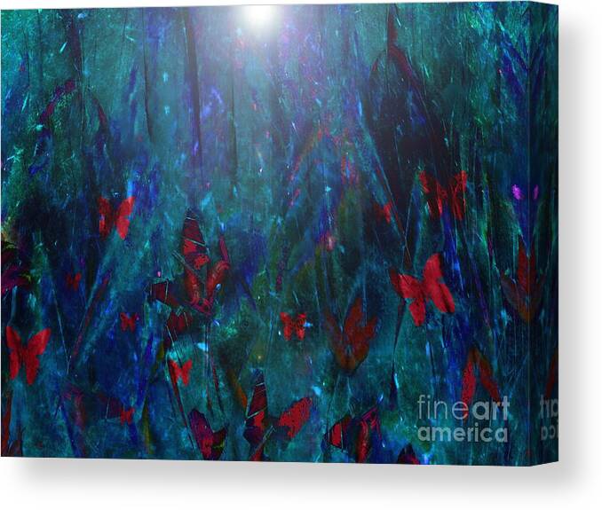 Abstract Canvas Print featuring the digital art Attracted to Light by Klara Acel