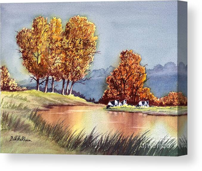 Bill Holkham Canvas Print featuring the painting Autumn Golds by Bill Holkham