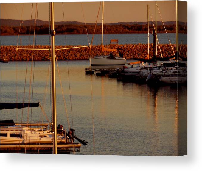Autumn Canvas Print featuring the photograph Autumn Harbor by Wild Thing