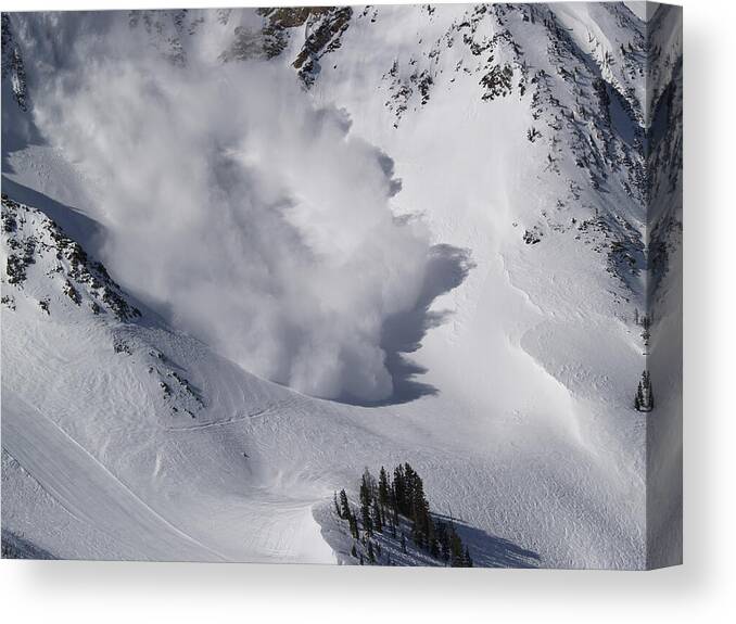 Snow Canvas Print featuring the photograph Avalanche IV by Bill Gallagher