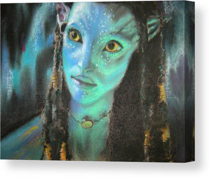 Fantasy Canvas Print featuring the pastel Avatar by Lori Ippolito