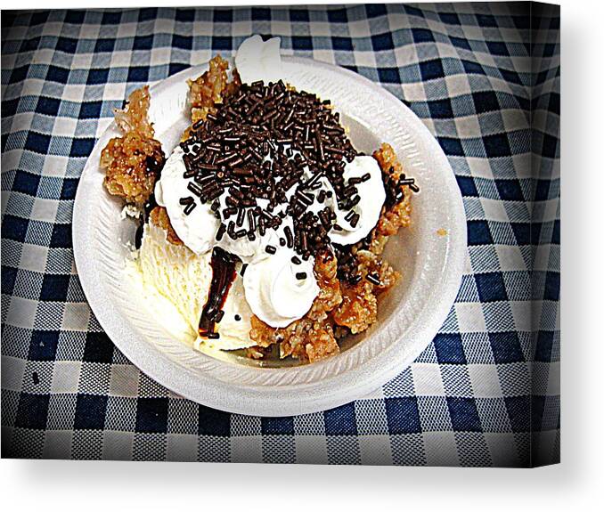 Baklava Sundae Canvas Print featuring the photograph Baklava Sundae by Suzanne DeGeorge