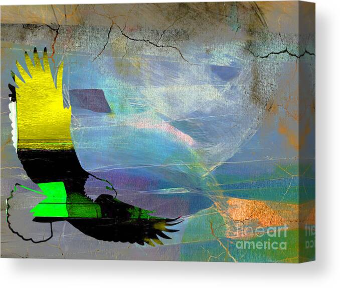 Eagle Canvas Print featuring the mixed media Bald Eagle by Marvin Blaine