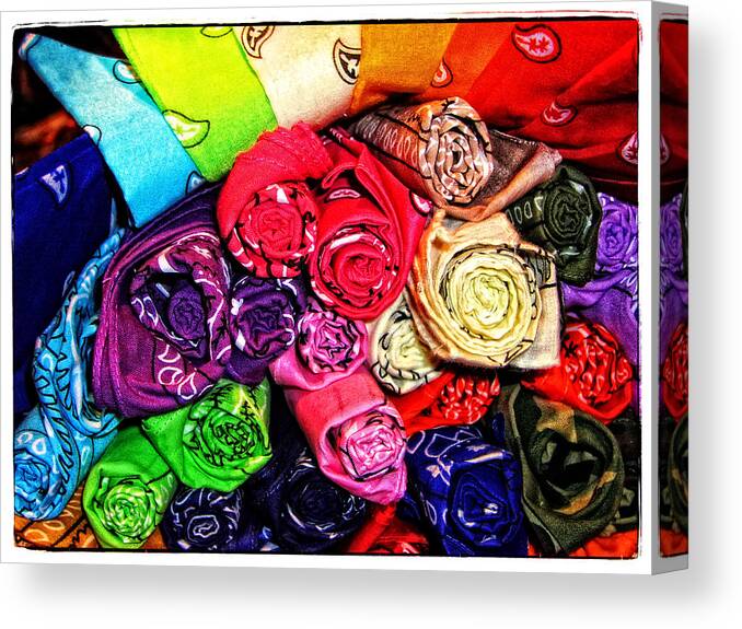 Colorful Canvas Print featuring the photograph Bandanas by Mike Martin