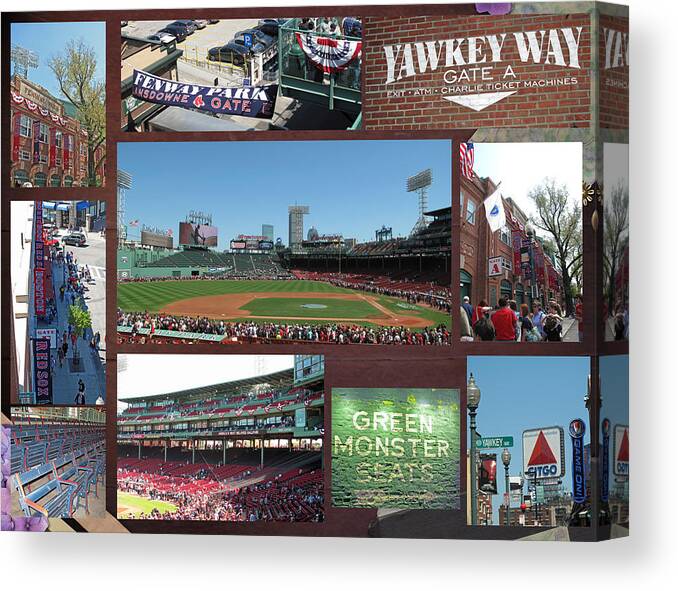 Fenway Canvas Print featuring the photograph Baseball Collage by Barbara McDevitt