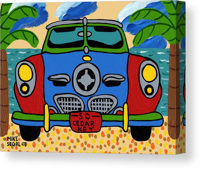 Studebaker Canvas Print featuring the painting Beach Studebaker by Mike Segal