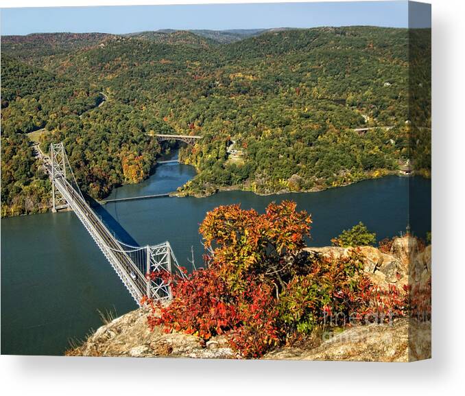 Hudson Valley Canvas Print featuring the photograph Bear Mountain Bridge by Claudia Kuhn
