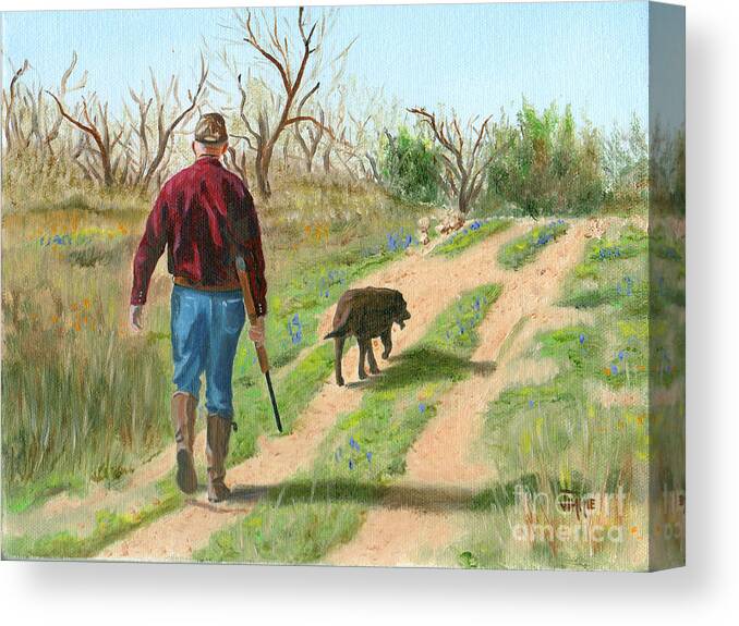 Hunter Canvas Print featuring the painting Best Friends by Jimmie Bartlett