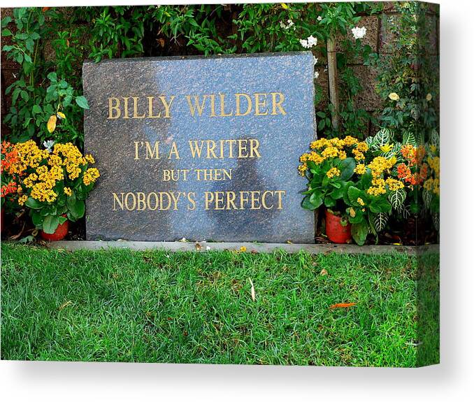 Famous Graves Canvas Print featuring the photograph Billy Wilder Grave by Jeff Lowe