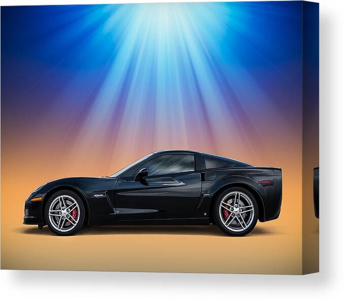 Black Canvas Print featuring the digital art Black C6 by Douglas Pittman