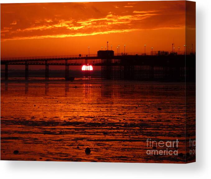 Sunset Canvas Print featuring the photograph Blazing Sunset by Vicki Spindler