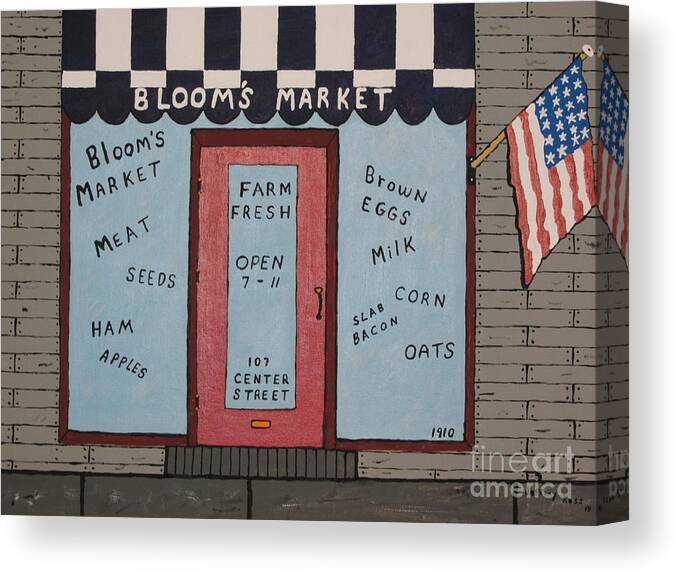 Old Store Canvas Print featuring the painting Bloom's Market by Jeffrey Koss