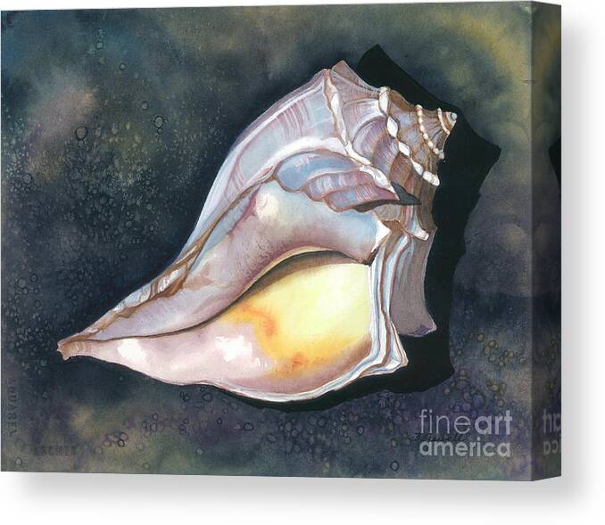 Shell Canvas Print featuring the painting Blue-knobbed Whelk by Barbara Jewell