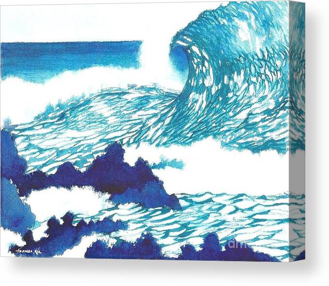 Ocean Canvas Print featuring the painting Blue Roar by Frances Ku