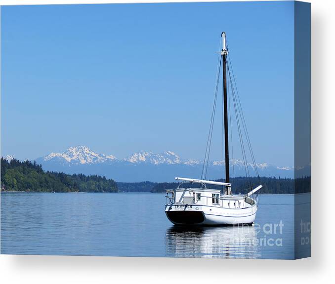 Boat Canvas Print featuring the photograph Blue Skies and Thunder by Gayle Swigart