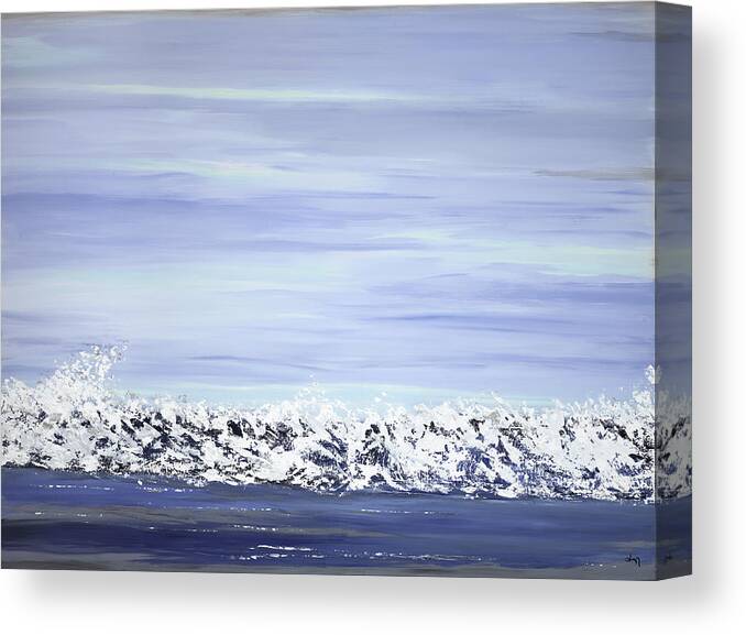 Costal Canvas Print featuring the painting Blue Wave by Tamara Nelson