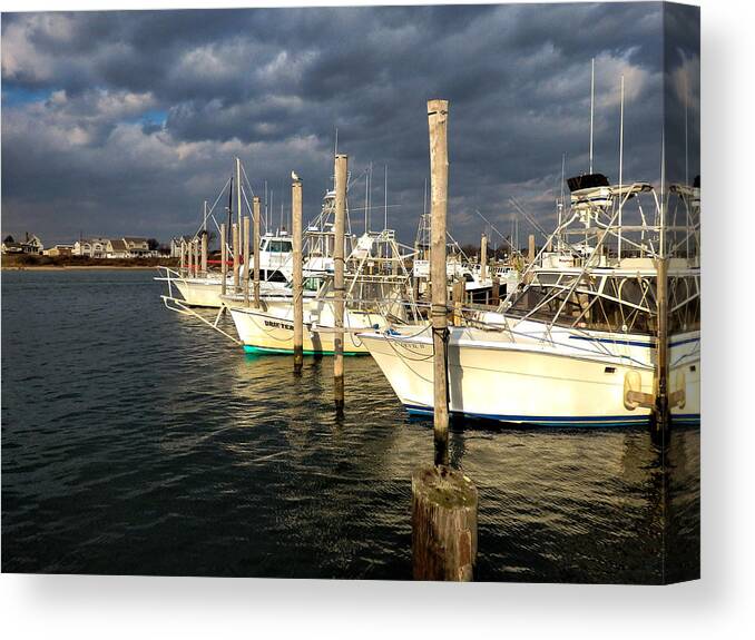 Boats Canvas Print featuring the photograph Boats at Galilee by Nancy De Flon