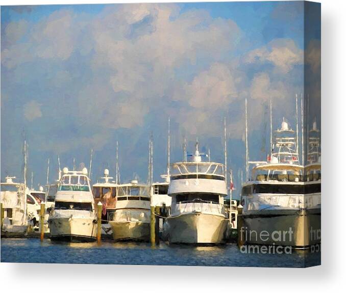 Boats Canvas Print featuring the photograph Boats by Peggy Hughes