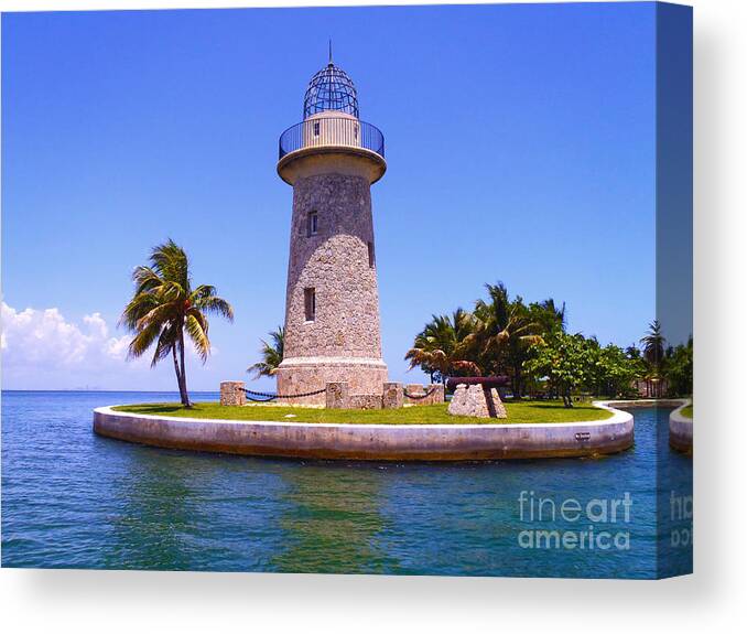 Lighthouses Canvas Print featuring the photograph Boca Chita lighthouse by Carey Chen