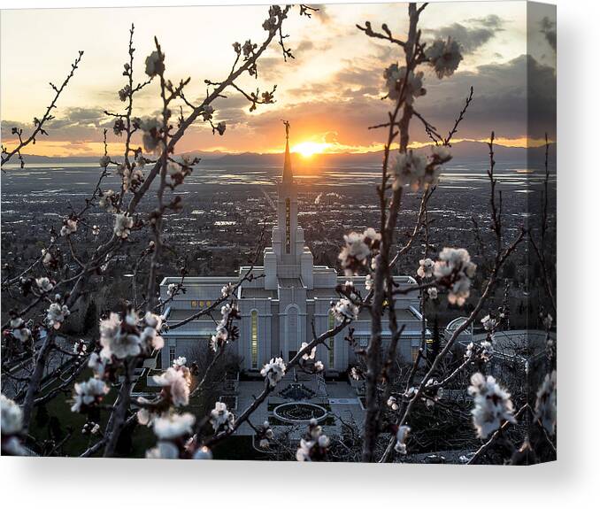 Bountiful Temple Canvas Print featuring the photograph Bountiful Spring by Emily Dickey