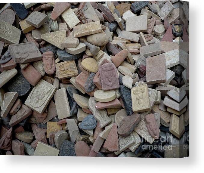 Buddhist Tiles Canvas Print featuring the photograph Buddist Tiles by Eclectic Captures